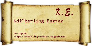 Köberling Eszter névjegykártya